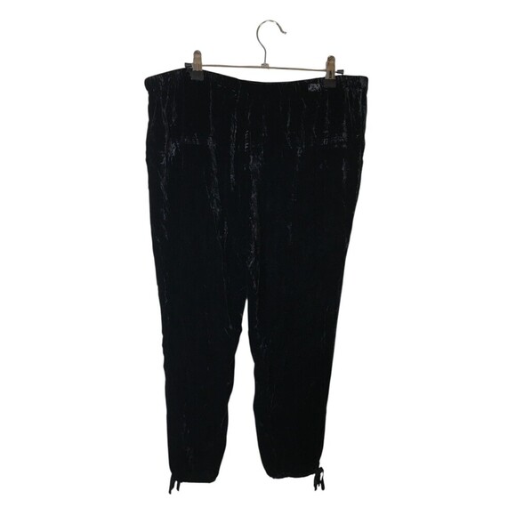 Joie Pants Women's Size Large Black Silk Blend Velvet Drawstring Waist - Picture 2 of 6